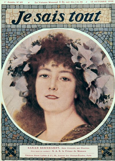 Sarah Bernhardt in Gismonda di Victorien Sardou, copertina di 